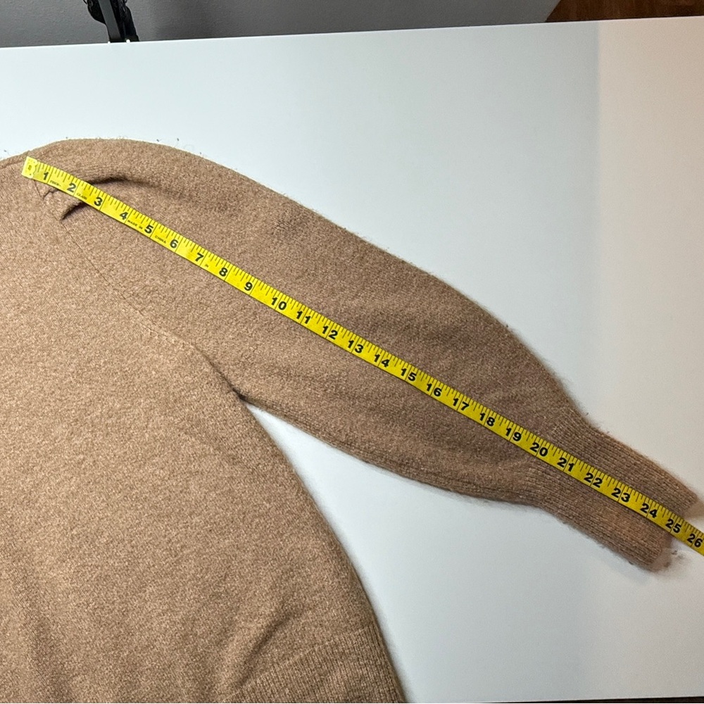 Alex Marie | Turtleneck Puff Sleeve Sweater | Camel Brown | Size M - Picture 9 of 10